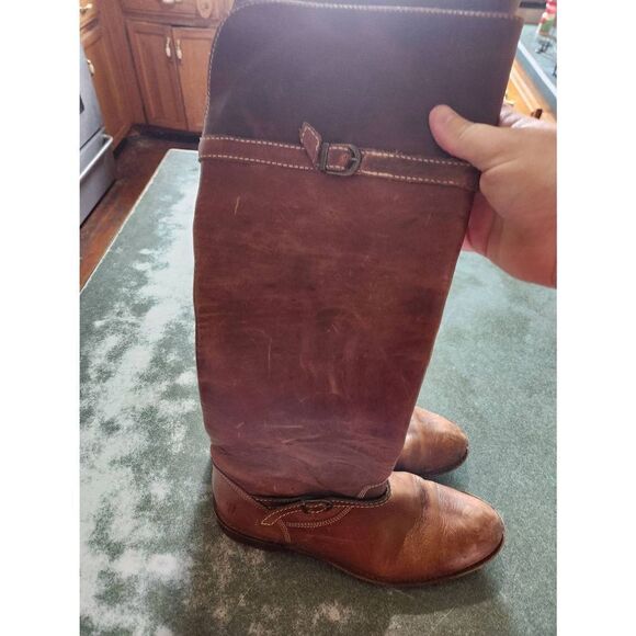 FRYE Shirley  brown 77745 Vintage Equestrian Harness Boot sz 7.5 - Picture 3 of 6
